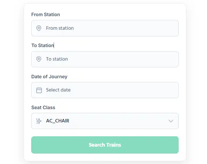 Rail Sheba Ticket Booking